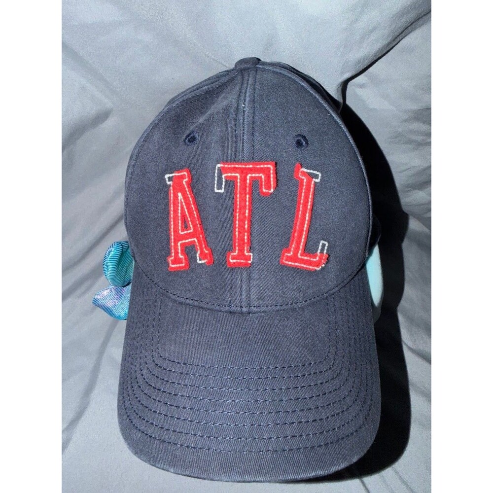 Atlanta Braves New Era Hat Cap Navy ATL Embroidered Stretch Fit M/L MLB